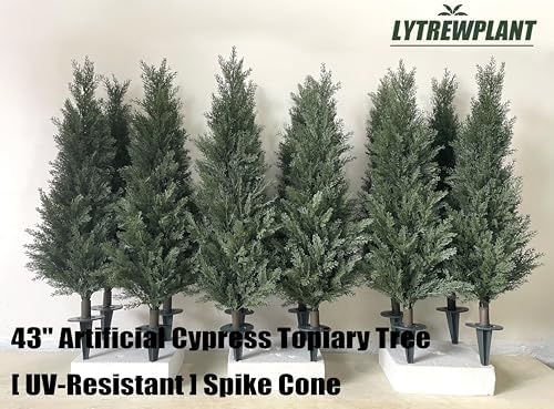 LYTREWPLANT 42 Artificial Cypress Topiary Set of 2 1