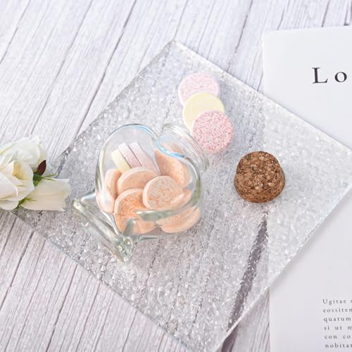 Zoeytak 1PCS Mini Glass Heart Bottle with Cork Stopper