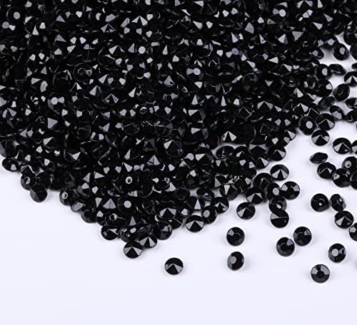 Gintoaria 10000 pcs Wedding Confetti Rhinestones 45mm Acrylic Diamonds Vase Fillers Black