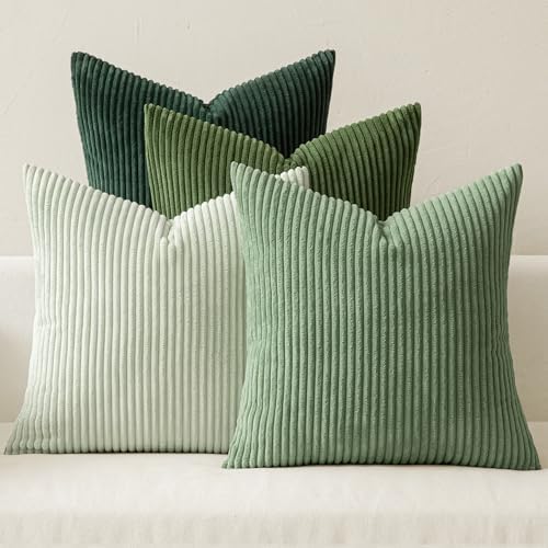 MIULEE Boho Farmhouse Throw Pillow Covers Set of 4 18x18 Inch