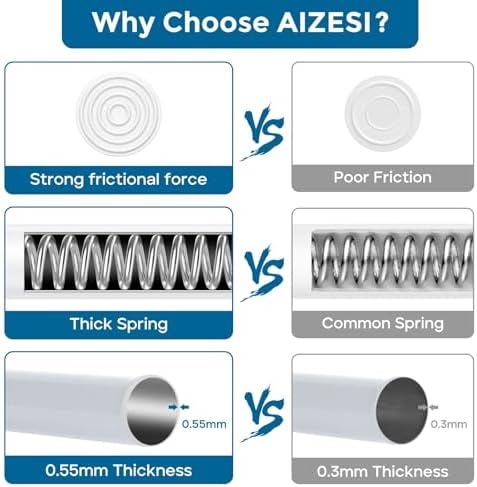AIZESI 2pcs Adjustable Spring Tension Curtain Rods 26-39 Inch White 1