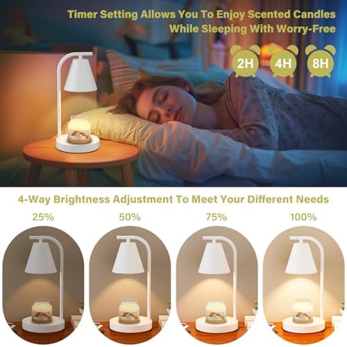 Hong-in White Candle Warmer with Timer and 2 Bulbs