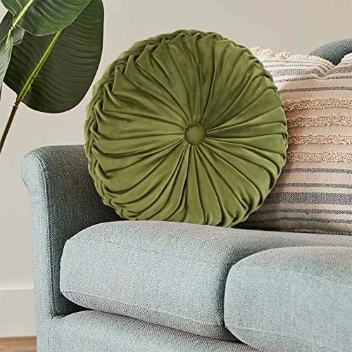 HIG Set of 2 Round Pleated Pumpkin Throw Pillows