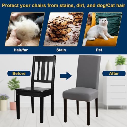 Fafua Chair Covers Set of 6 Stretch Washable for Dining Room