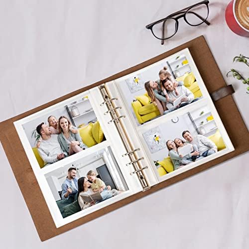 Genuine Leather Photo Album with 30 Writing Sheets for 200 Photos