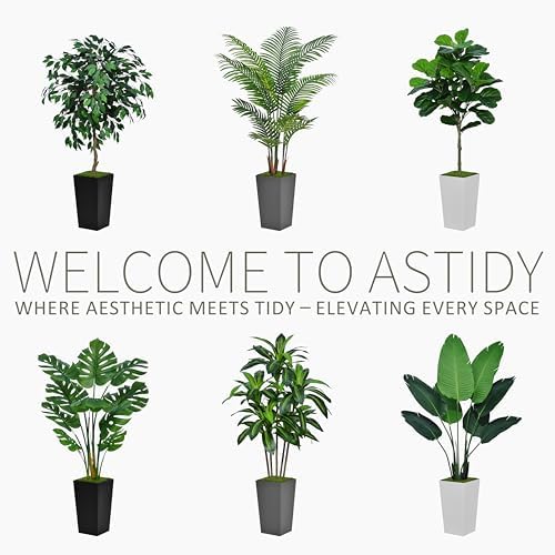 ASTIDY 5FT Artificial Dracaena Plant with White Planter