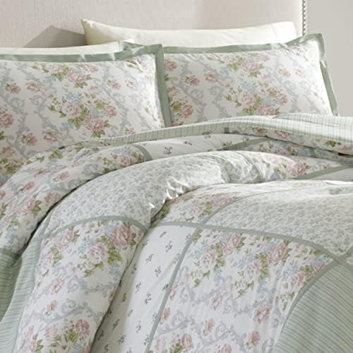 Laura Ashley Full Comforter Set with Matching Shams Bedskirt