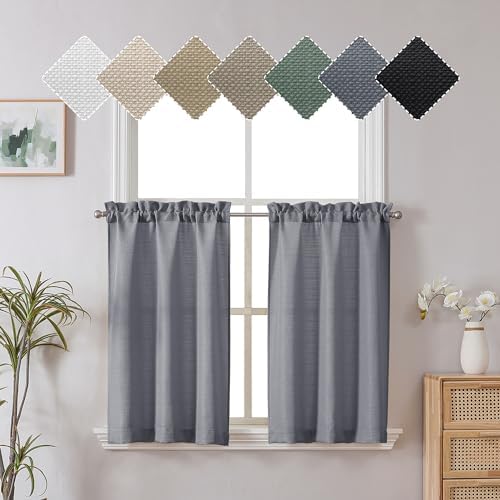 Chyhomenyc Dark Grey 30 Inch Curtains 2PCS