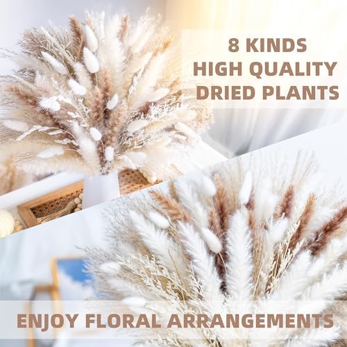 WILD AUTUMN 96PCS Dried Pampas Grass Boho Decor Bouquet