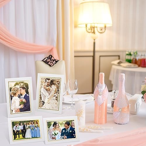 Tenceur 100 Pcs White Paper Frames with Easel 1