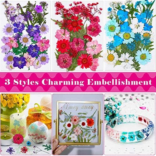 Thrilez 100Pcs Dried Pressed Flowers for Resin Crafts