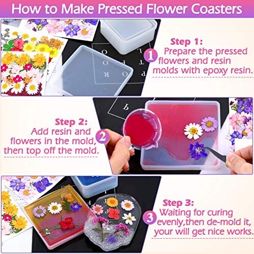 Cruzix 140 Pcs Dried Pressed Flowers Kit for Resin Art 1