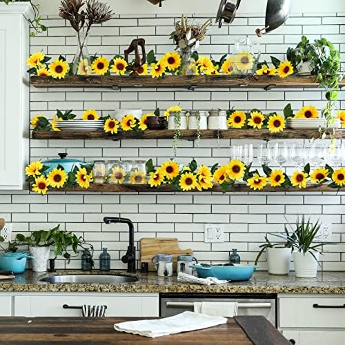 Uieke 3 Pack Artificial Sunflower Garland 75ft