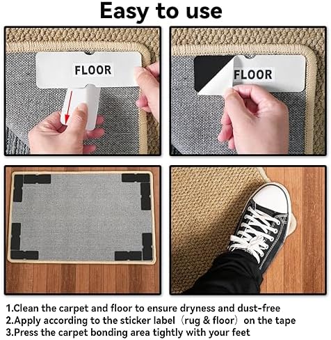 Urdar Brunnr Rug Grippers 8Pcs Non-Slip Tape Pads