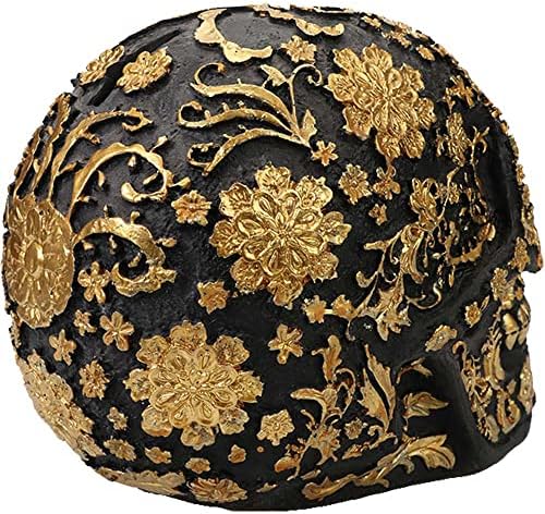 CUZOKOLA Gold Skull Decor - Resin Halloween Head Sculpture