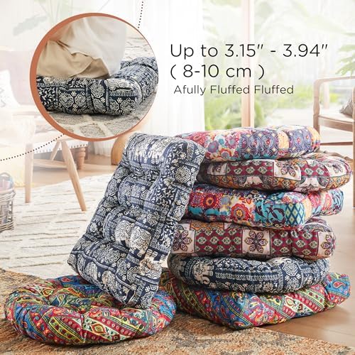 Codi Indigo Elephant Floor Pillow Set of 2 1