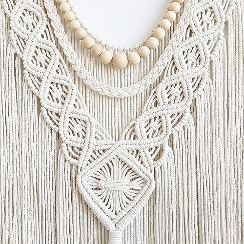 Achart Macrame Wall Hanging Boho Decor with Wooden Bead
