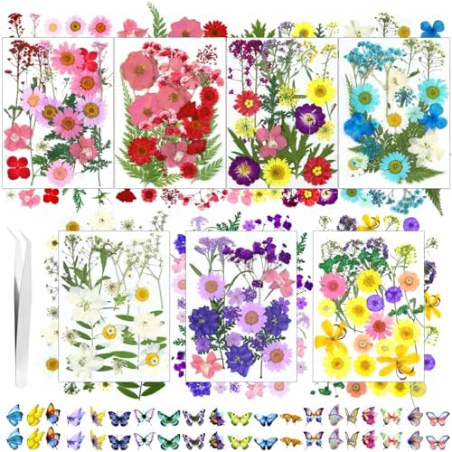 190 Pcs Dried Pressed Flowers for Resin Crafts