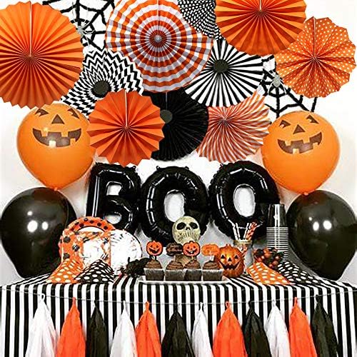 ADLKGG Party Hanging Paper Fans Set of 6